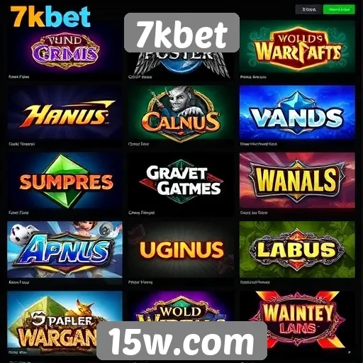 Diversidade de jogos disponíveis na 7kbet